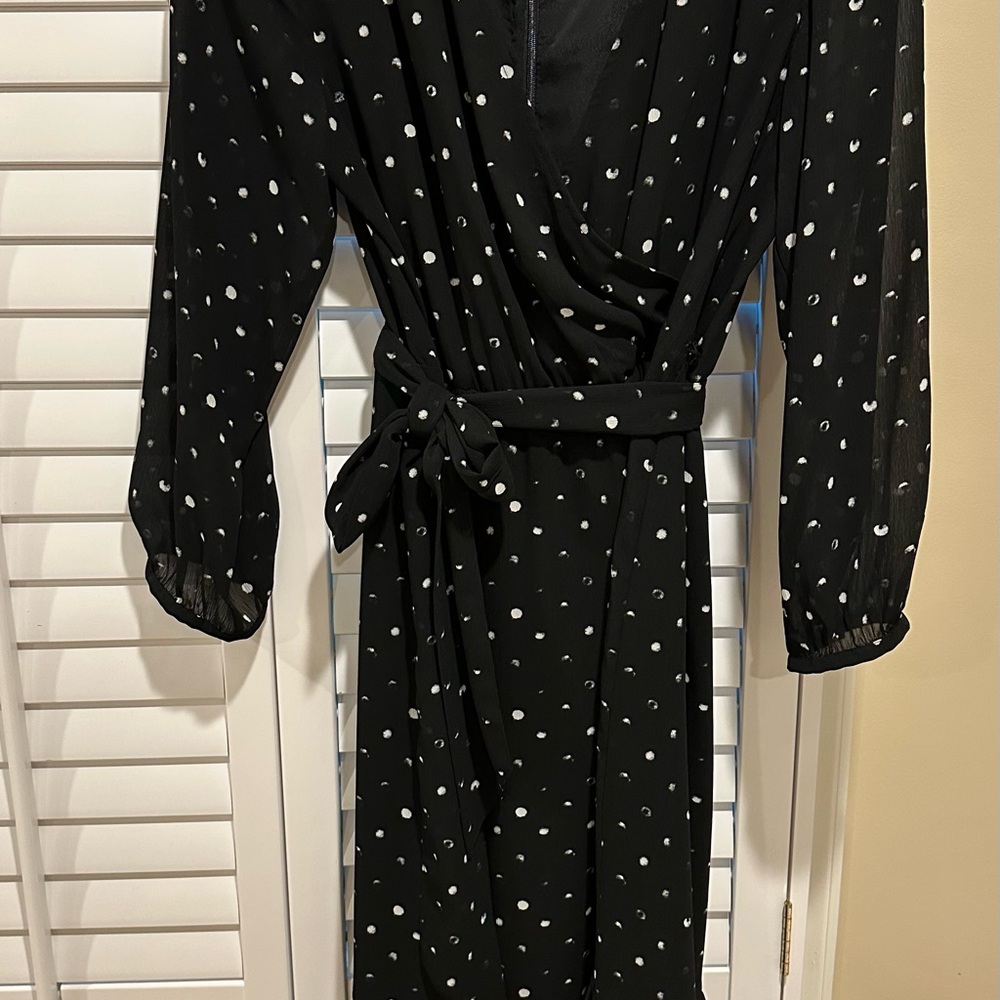 Point Sur faux-wrap dress in crinkle chiffon